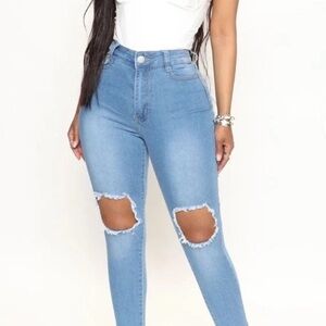 Fashion Nova Blue Dream High Rise Skinny Jeans Size 11